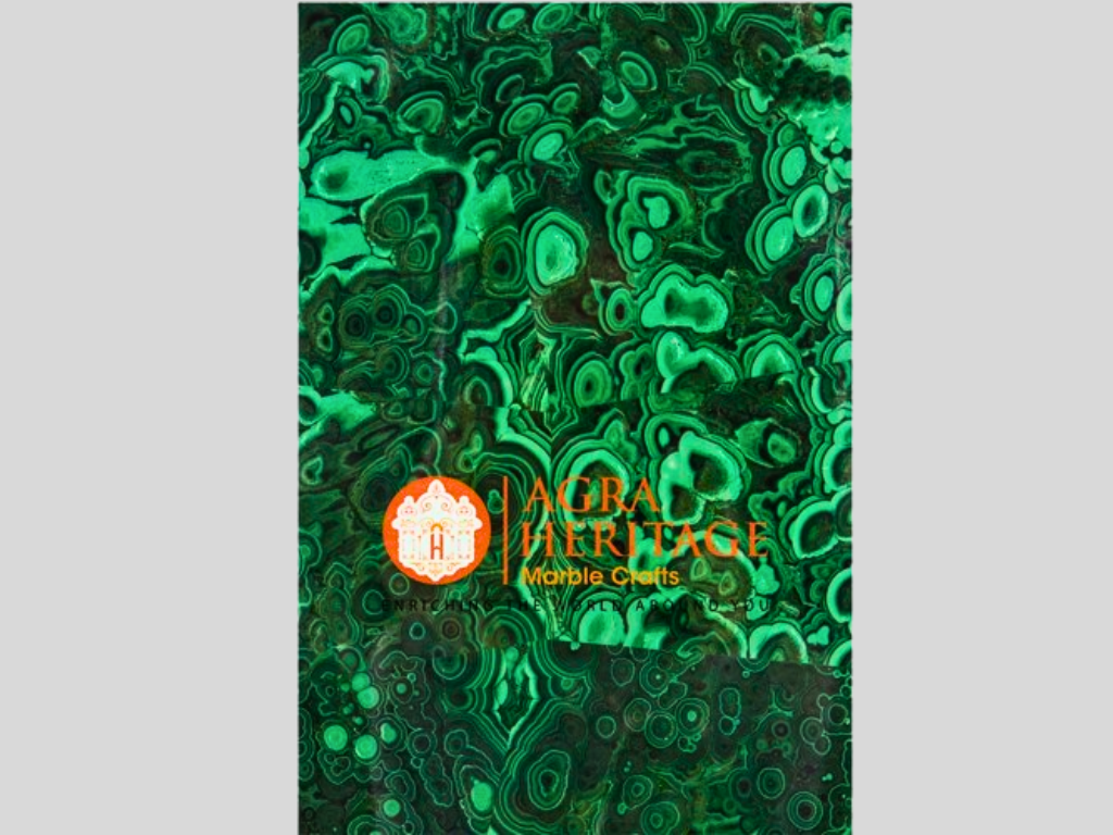 Random Malachite Marble Top Dining Inlay Table Interior Decor